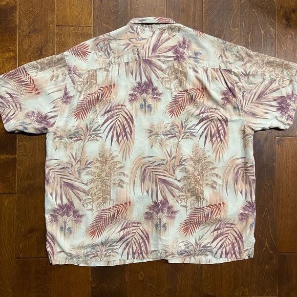 Tommy Bahama Hawaiian Cream Multicolored Silk Button Front Shirt Mens Size XXL - Picture 5 of 9